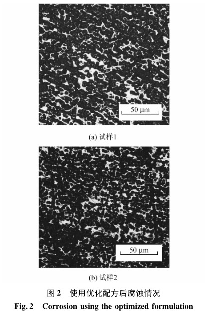 使用優化配方后腐蝕情況